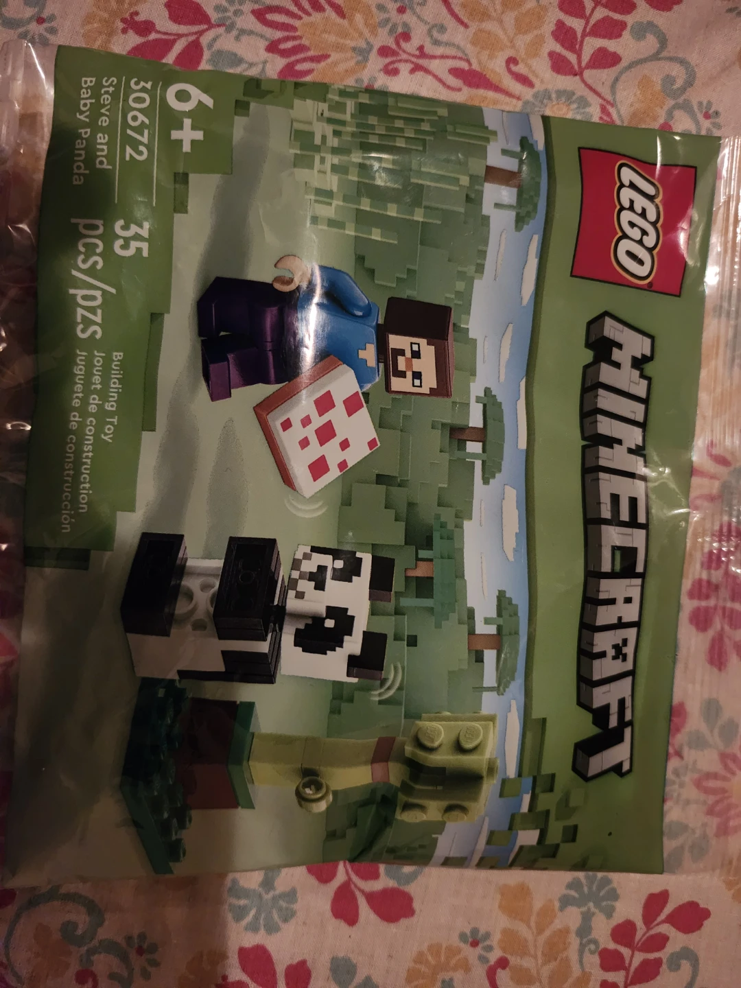 LEGO Minecraft Steve and Baby Panda Building Toy (30672)