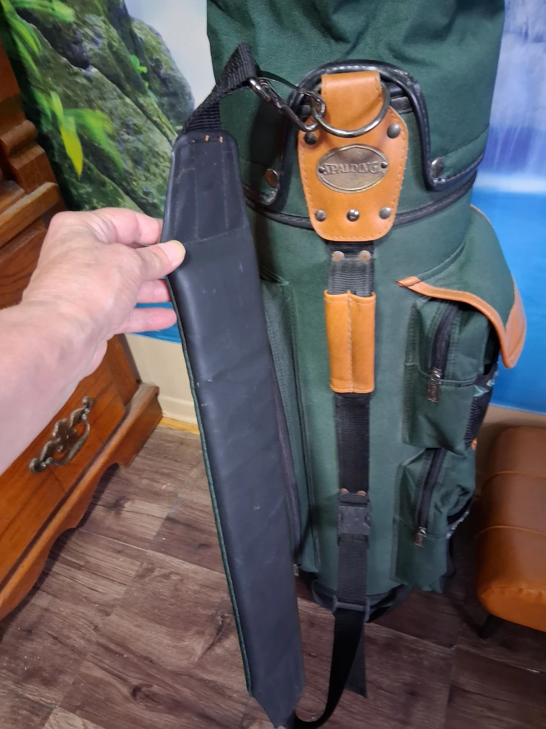 Spalding carrying golf Bag - leather/canvas - photo 3