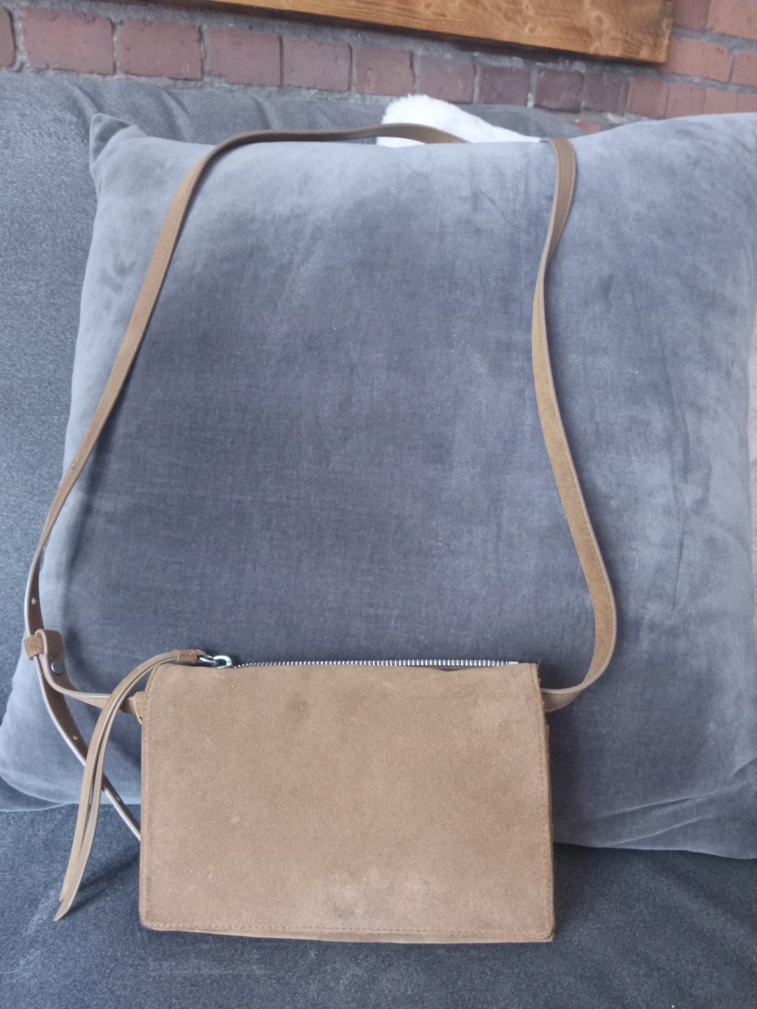 Tan Suede Crossbody Bag