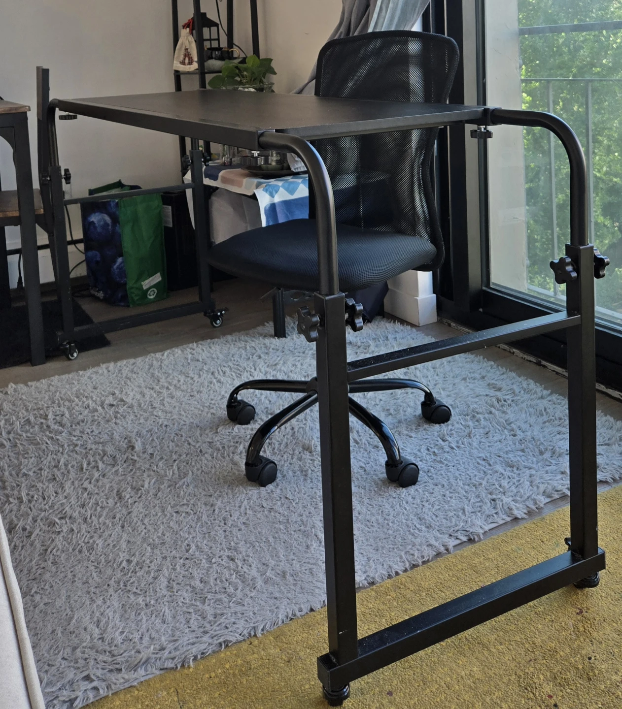 Adjustable Overbed Desk + Ergonomic Office Chair