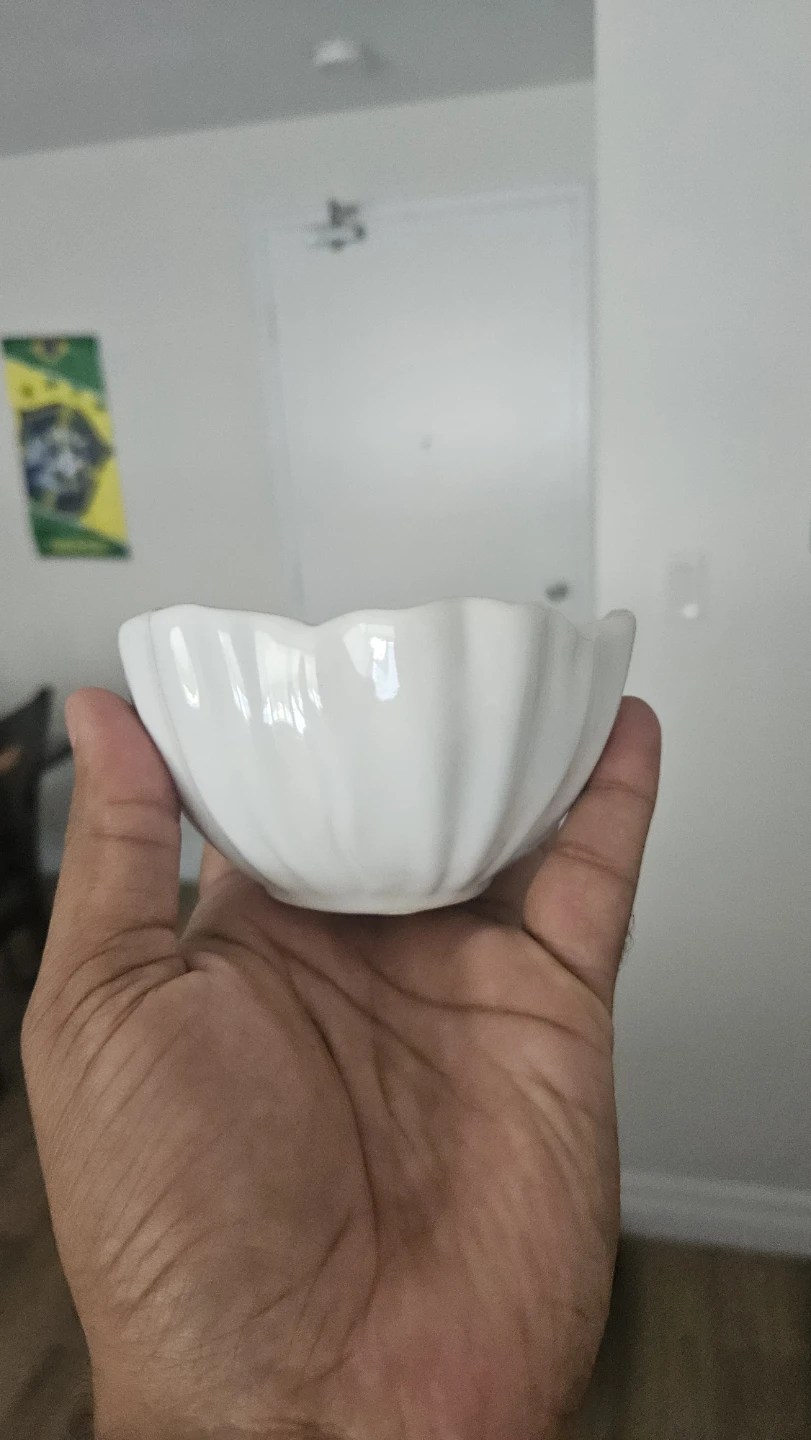 White ceramic fluted bowl