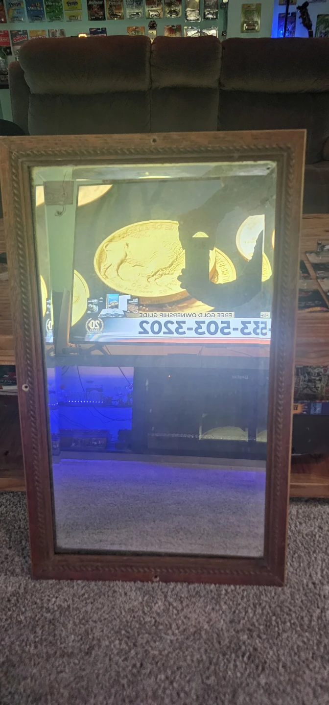 Antique Wooden Framed Mirror