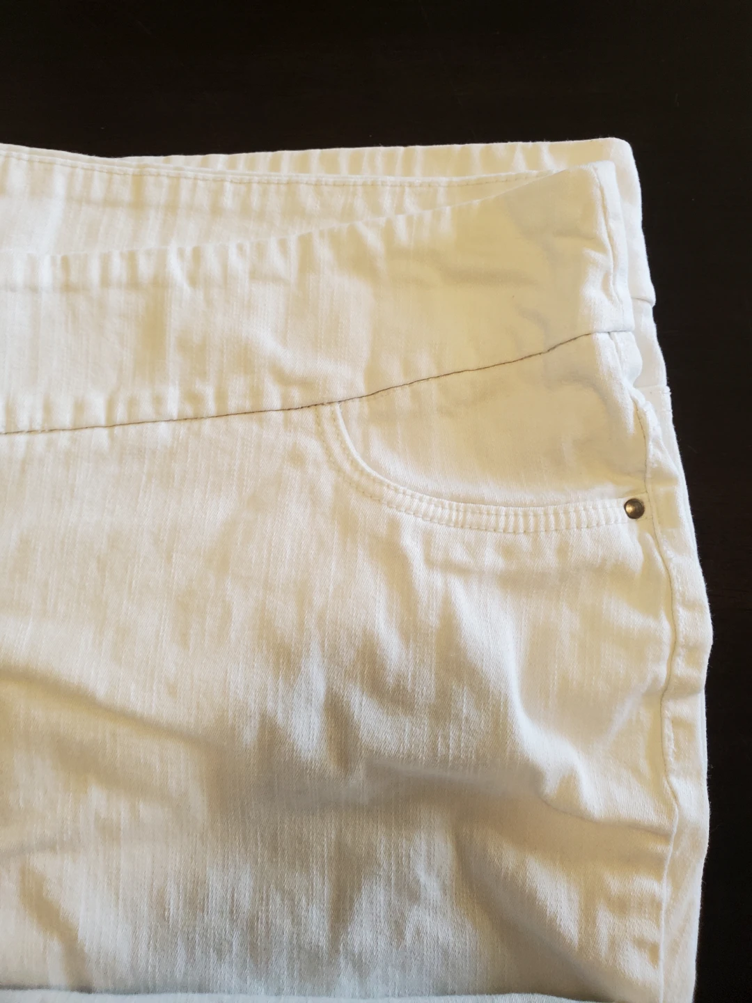 Plus Size White Cotton/Denim Capris - photo 3