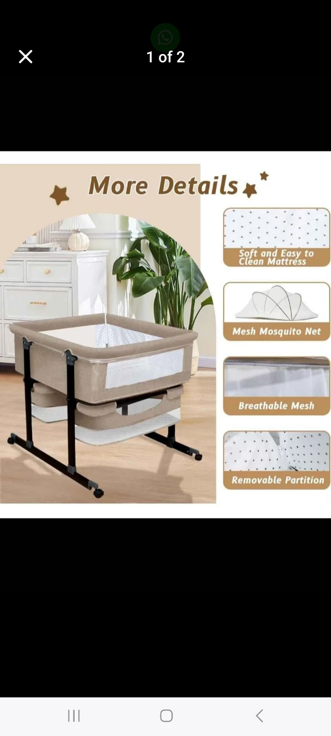 Twin Baby Bassinet with Mosquito Net and Storage - photo 2