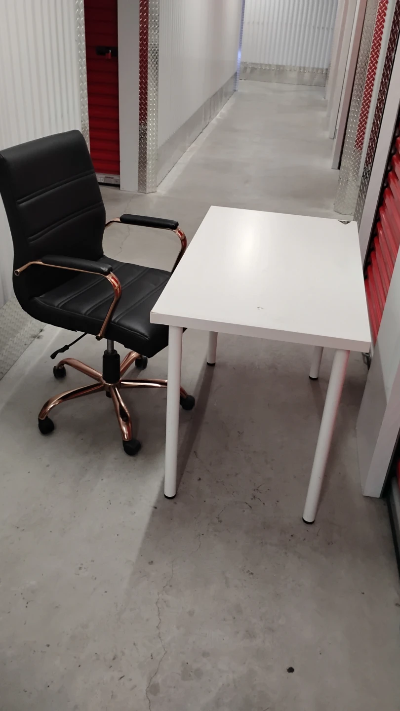 Office Chair and White Desk Set