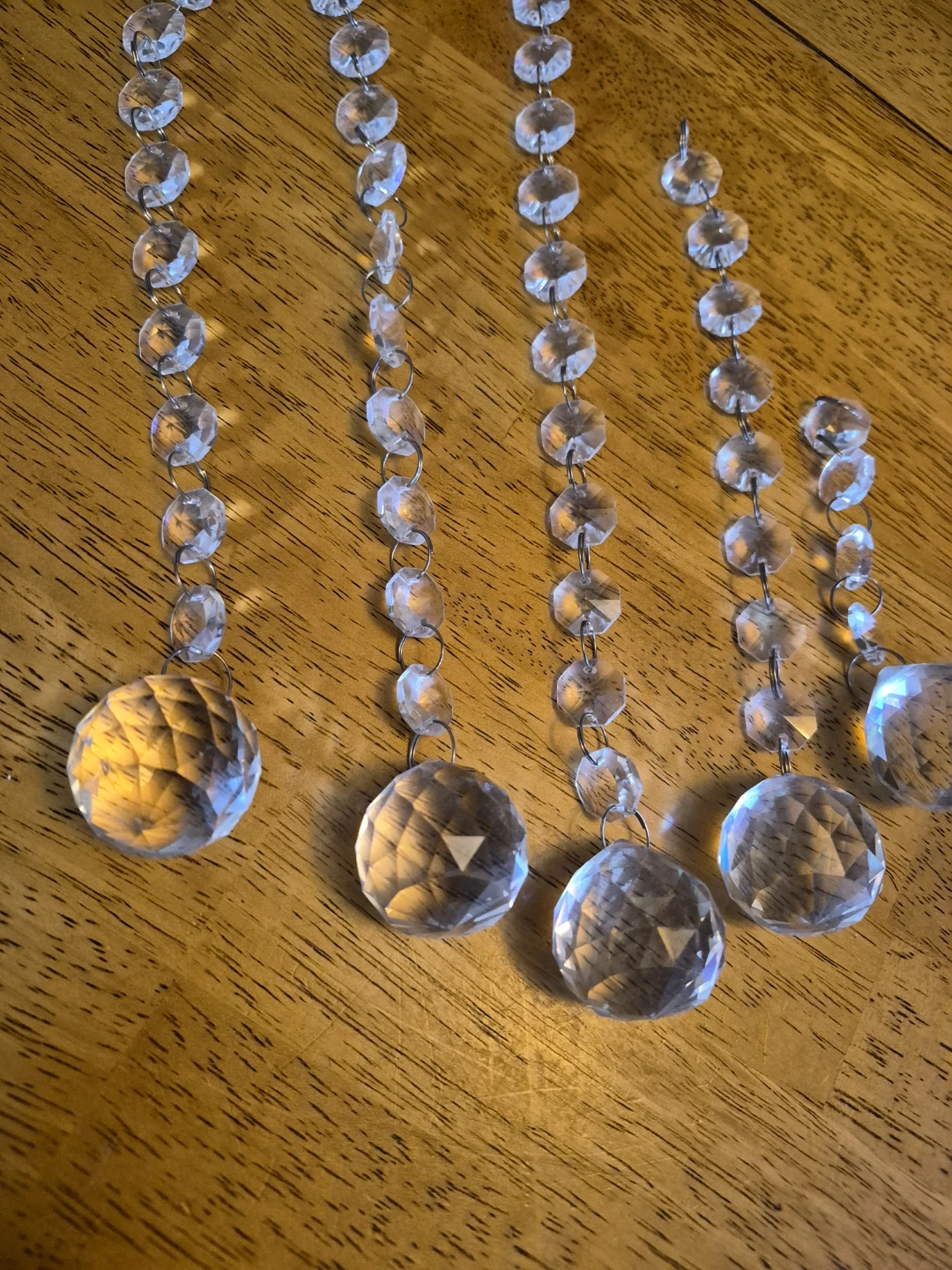 Misc. Lot of 5... 1 1/2" Crystal Glass Pendants - photo 2