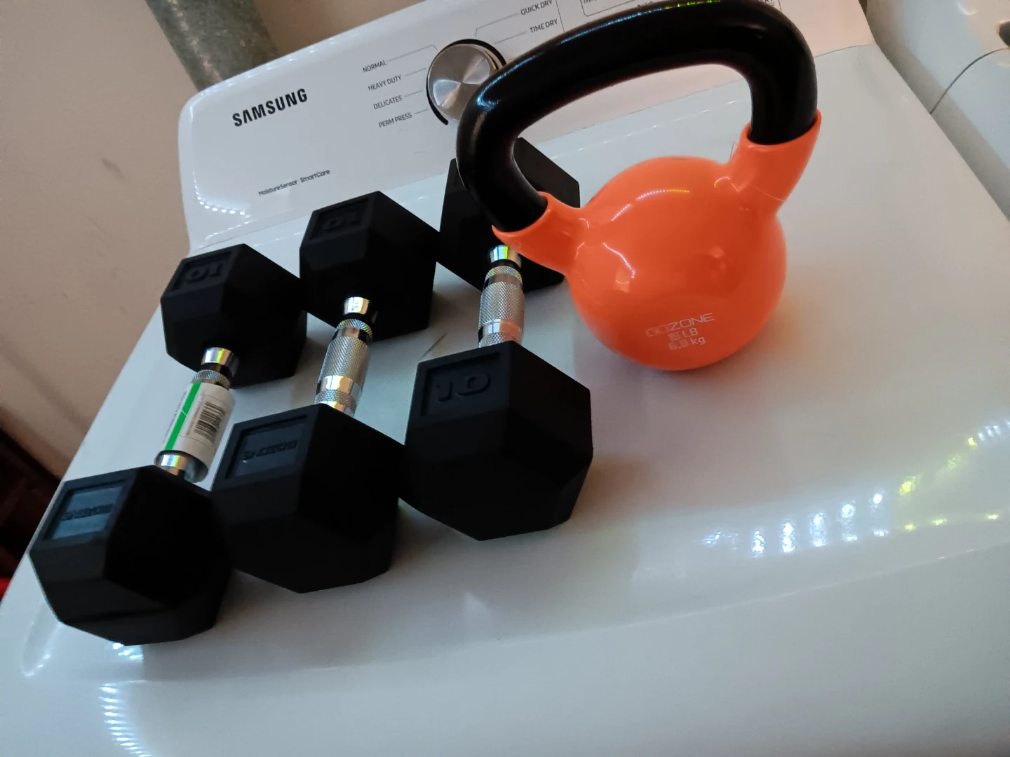 15lb Kettlebell and  3 10lb Dumbbell Set