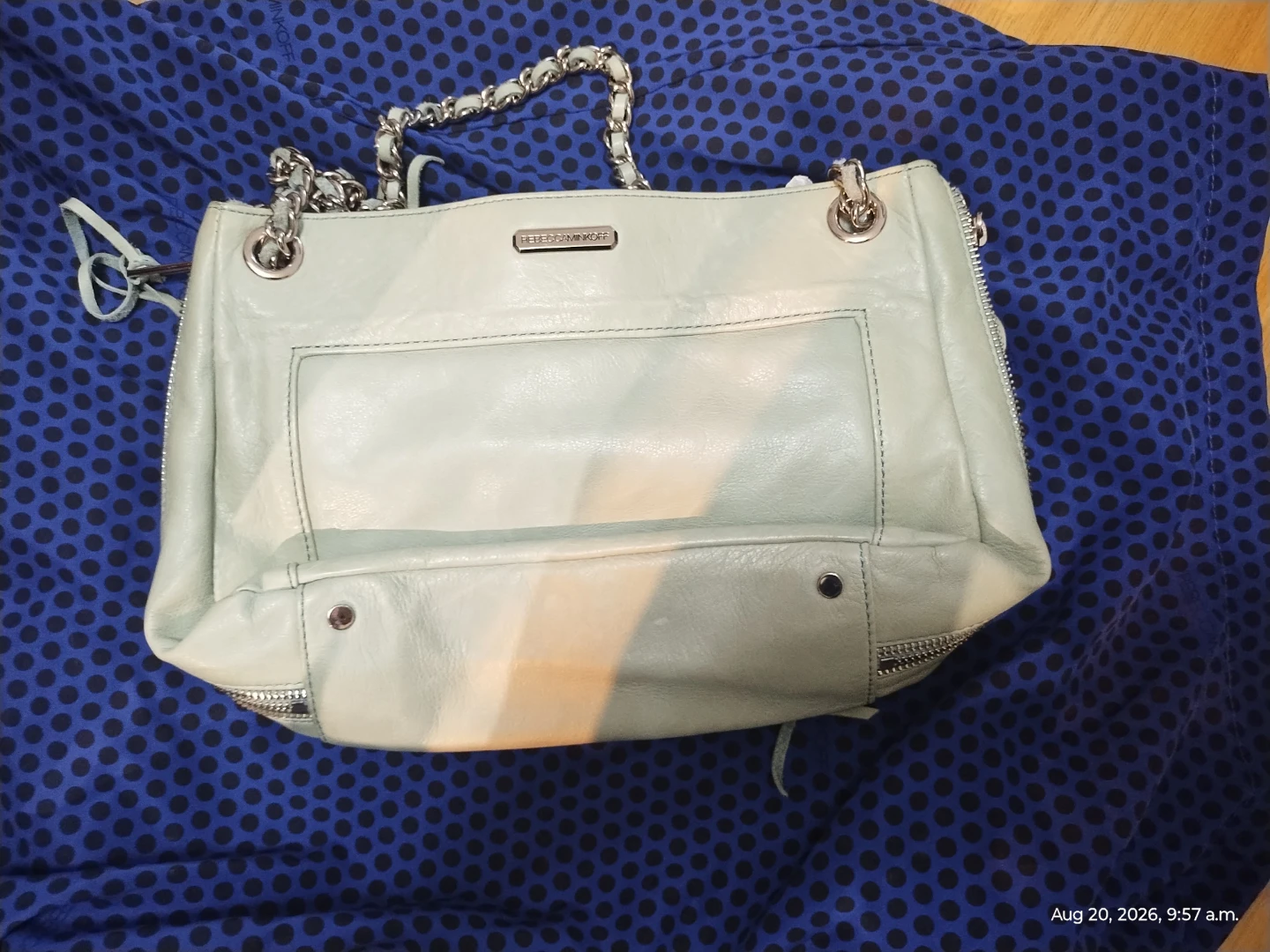 Rebecca Minkoff Pale Blue Leather Shoulder Bag