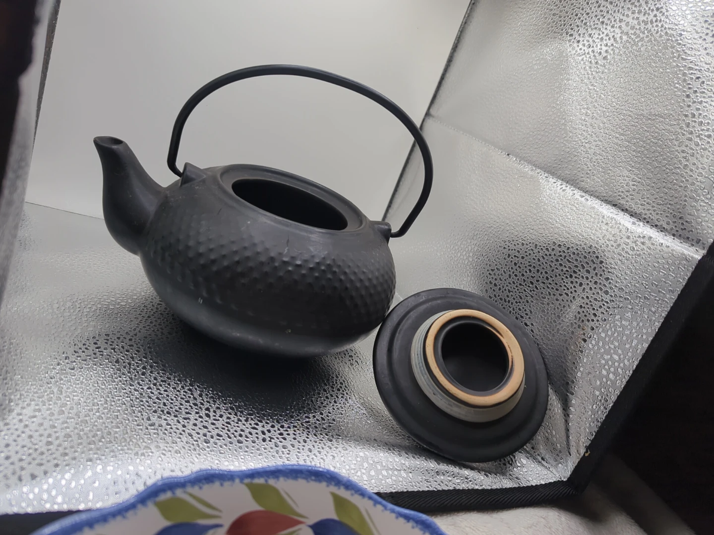 Black Textured Cast Iron Teapot - photo 5