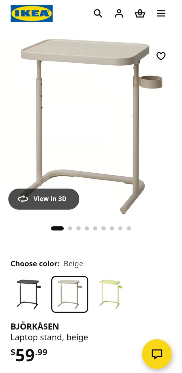 IKEA BJÖRKÅSEN Laptop Stand, Beige