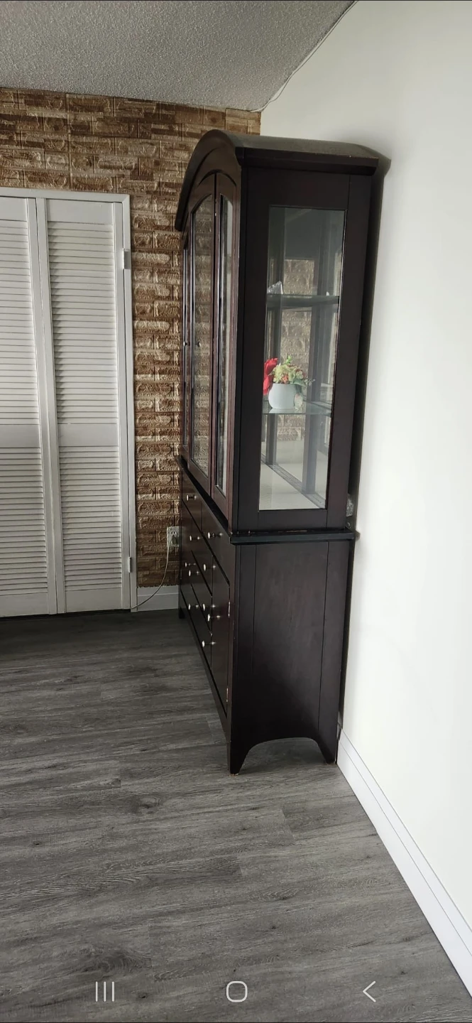 Dark Wood  Cabinet with Glass Doors - photo 4