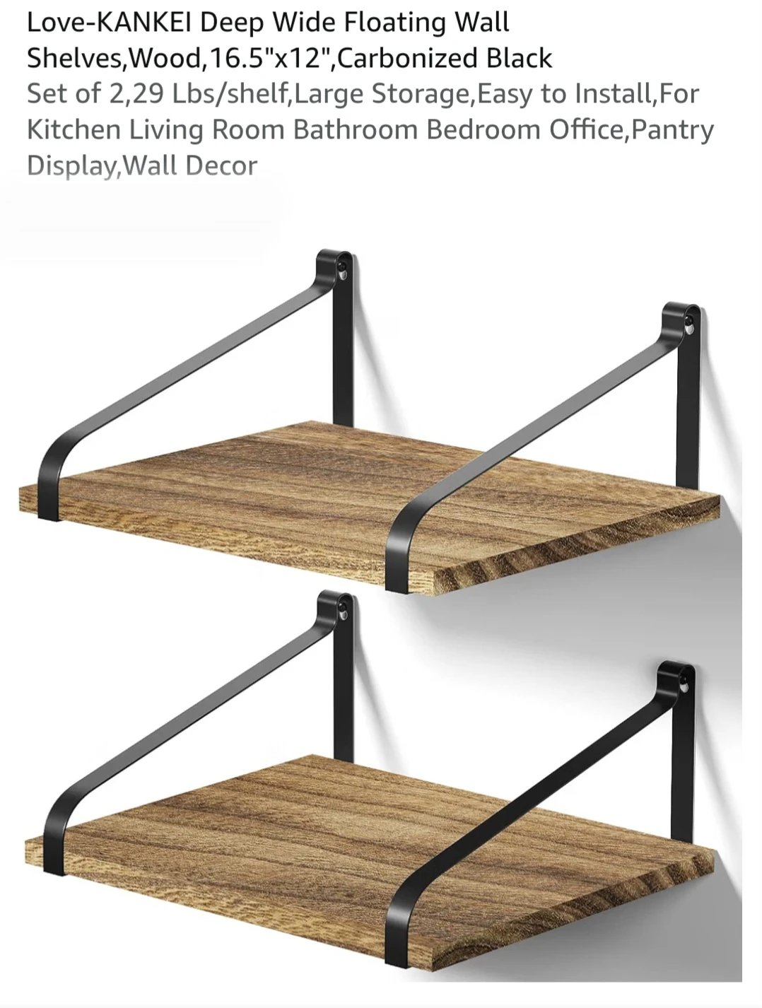 Love-Kankei Floating Wall Shelves - Set of 2 - photo 3