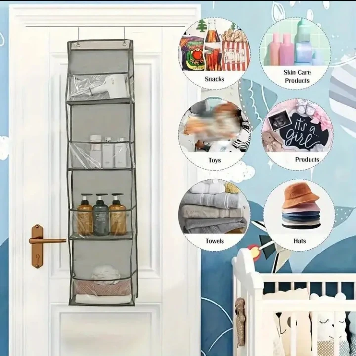 (BRAND NEW) 4-Tier Over-the-Door Hanging Organizer (Grey) - photo 4