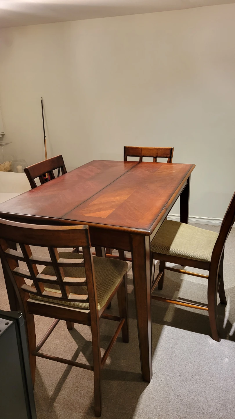 Wooden Dining Table Set with 4 Chairs