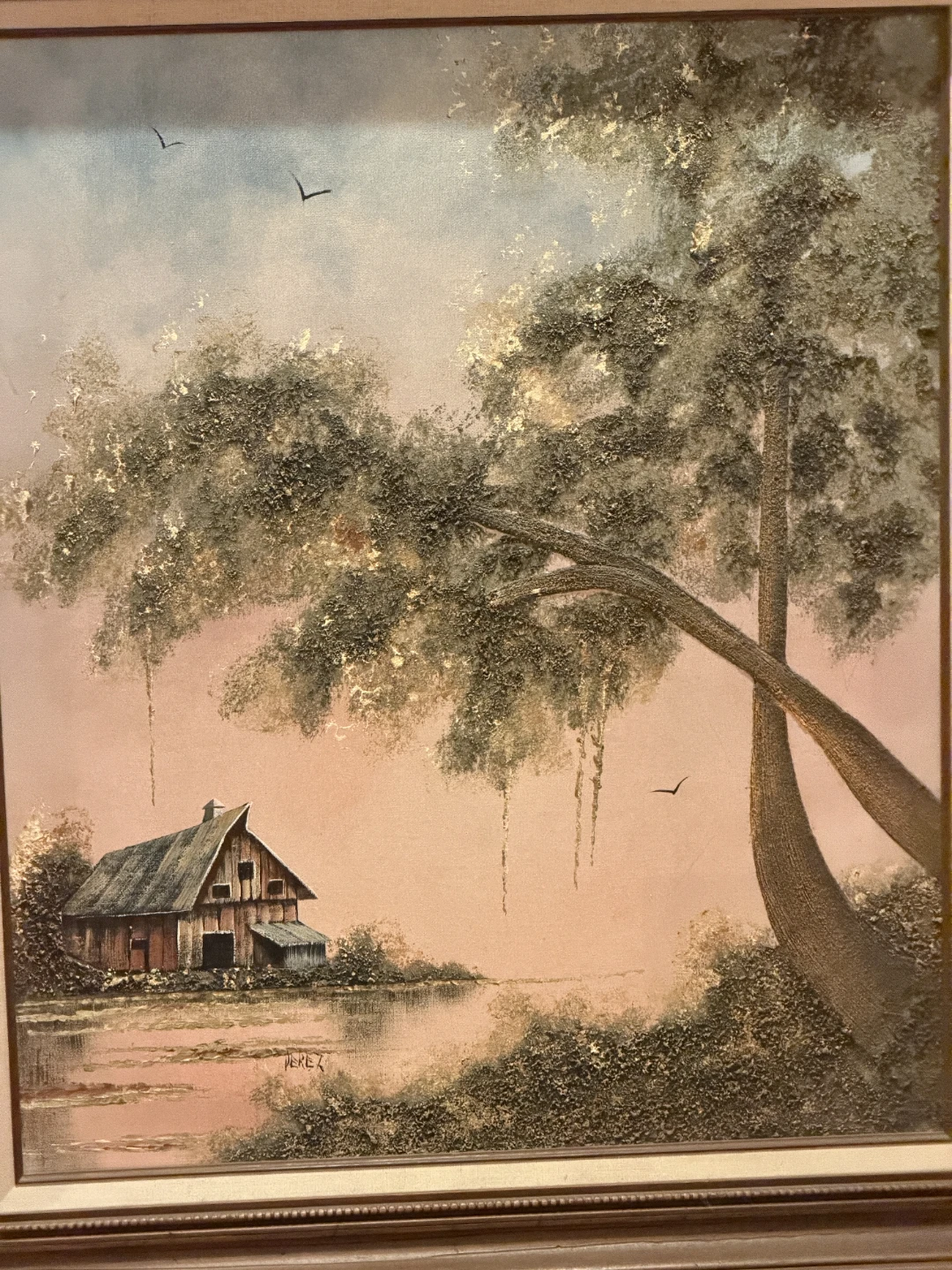 Framed Barn Landscape Painting by Perez - photo 4