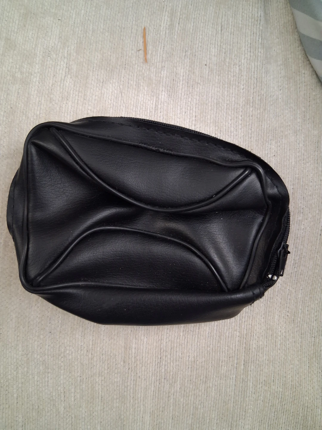 Black Faux Leather Pouch