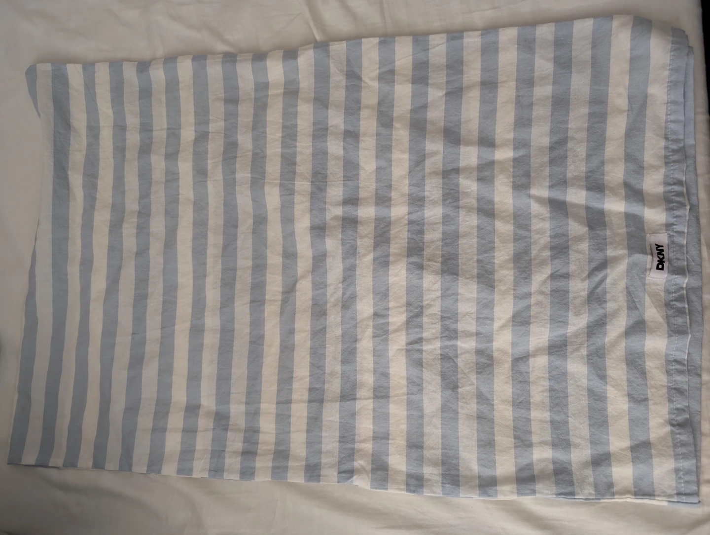 DKNY Standard/Queen Sham Blue & White Stripe 100% Cotton