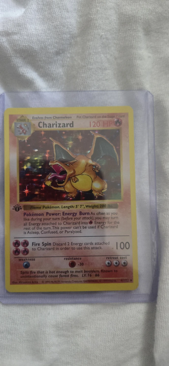 Pokemon Charizard Base Set 1st Edition Holo Trading Card