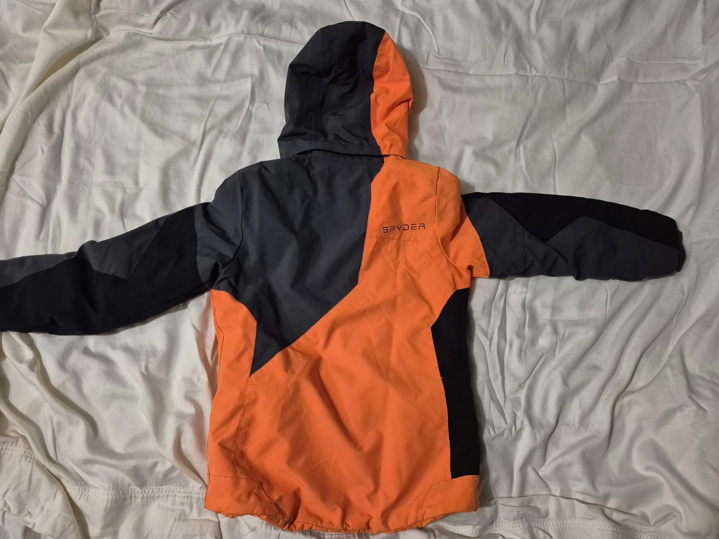 Spyder Orange and Black Hooded Ski Jacket Size 10 - photo 4