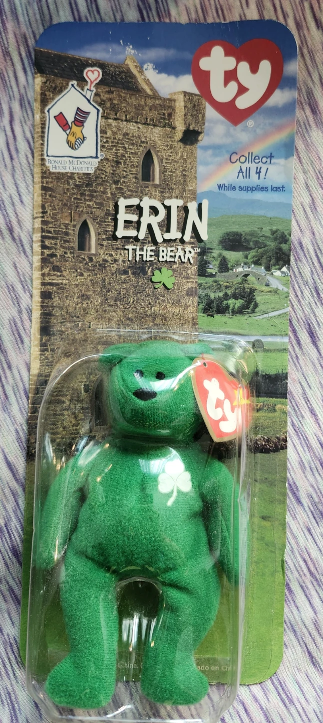 Rare Misprint Ty Beanie Baby Erin the Bear