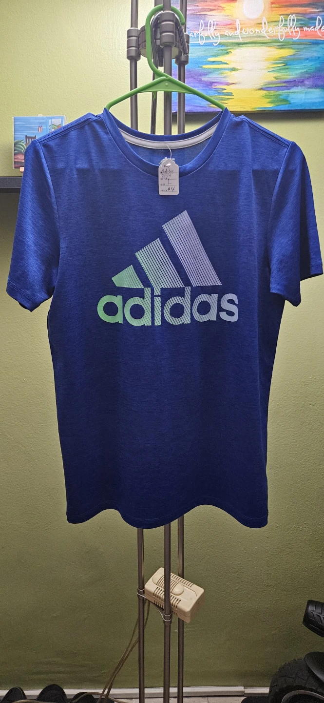 Adidas Blue Graphic T-Shirt Size Large 14/16
