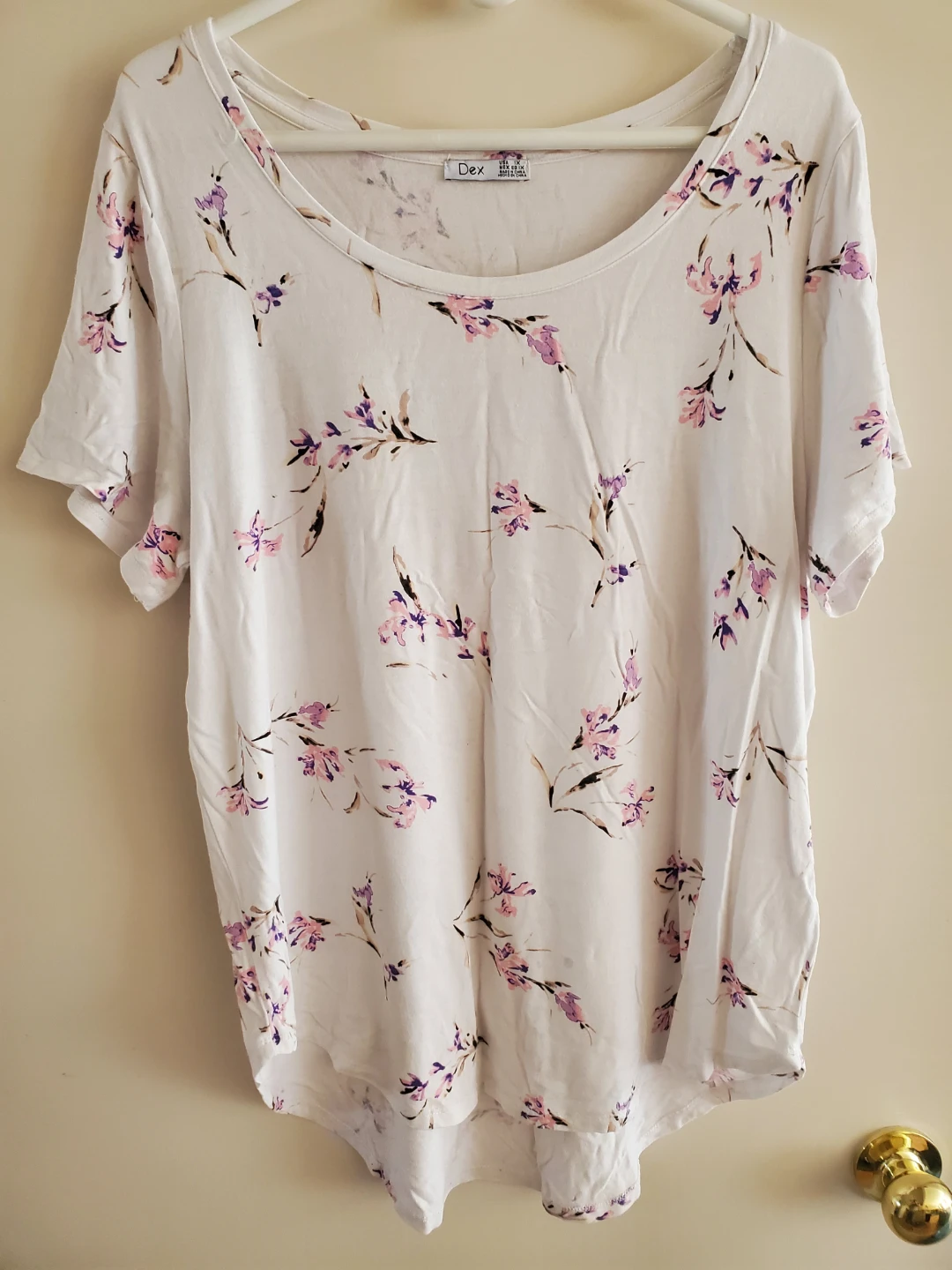 Dex Floral Short Sleeve Top Size 1X