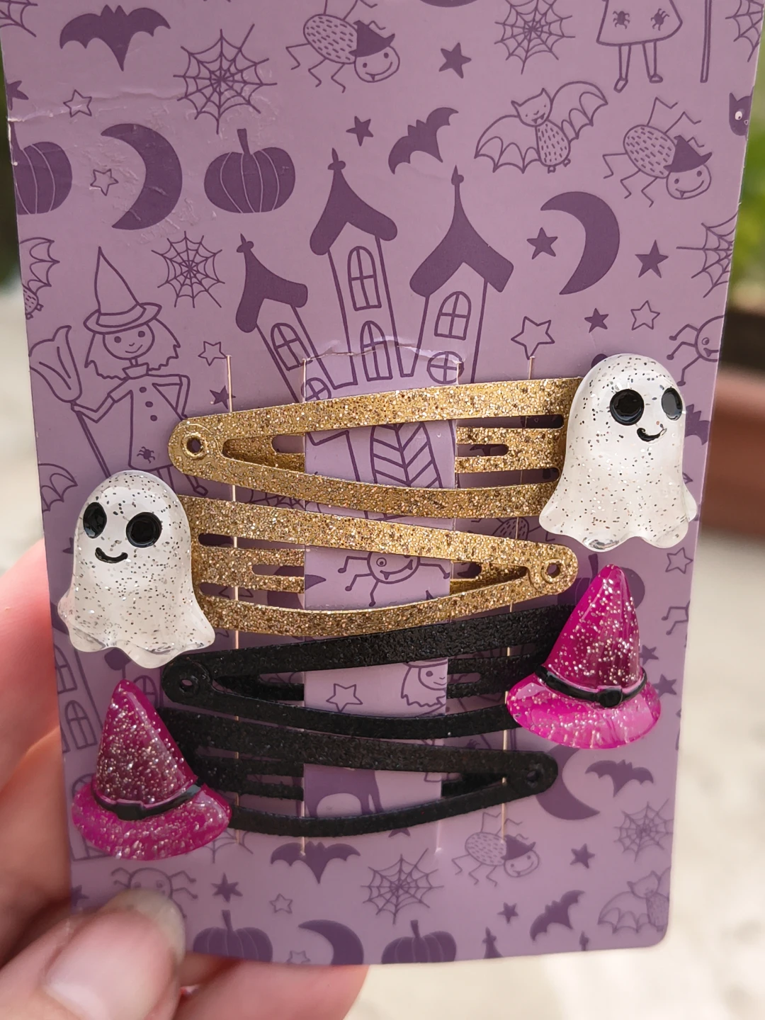Halloween Ghost & Witch Hat Hair Clips Set - photo 3