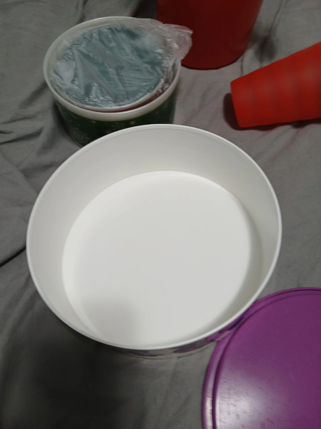 Round Food Container with Purple Lid - photo 2