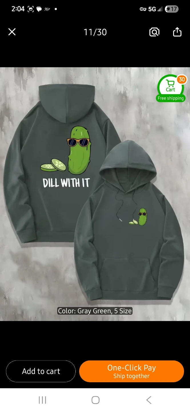 NEW "Dill With It" Pickle Hoodie 💚 - photo 5