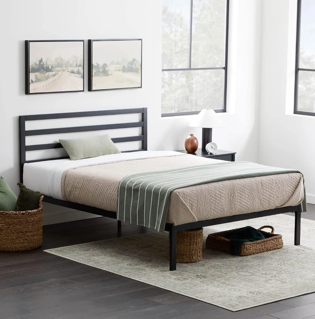 Edenbrook Cassidy Twin Metal Platform Bed Frame with Headboard