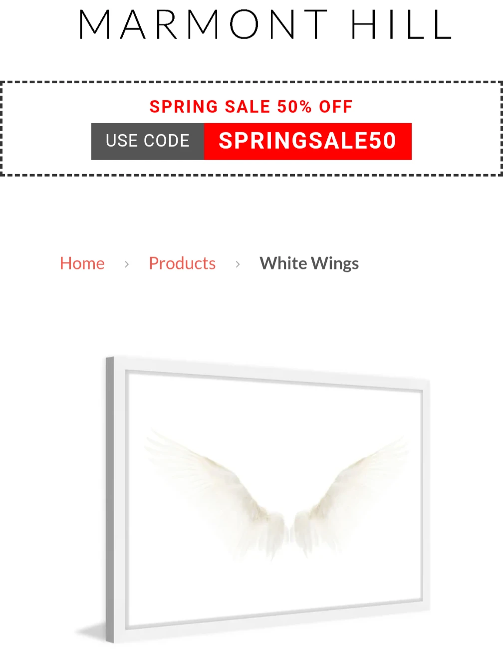 Marmont Hill White Wings Framed Art Print