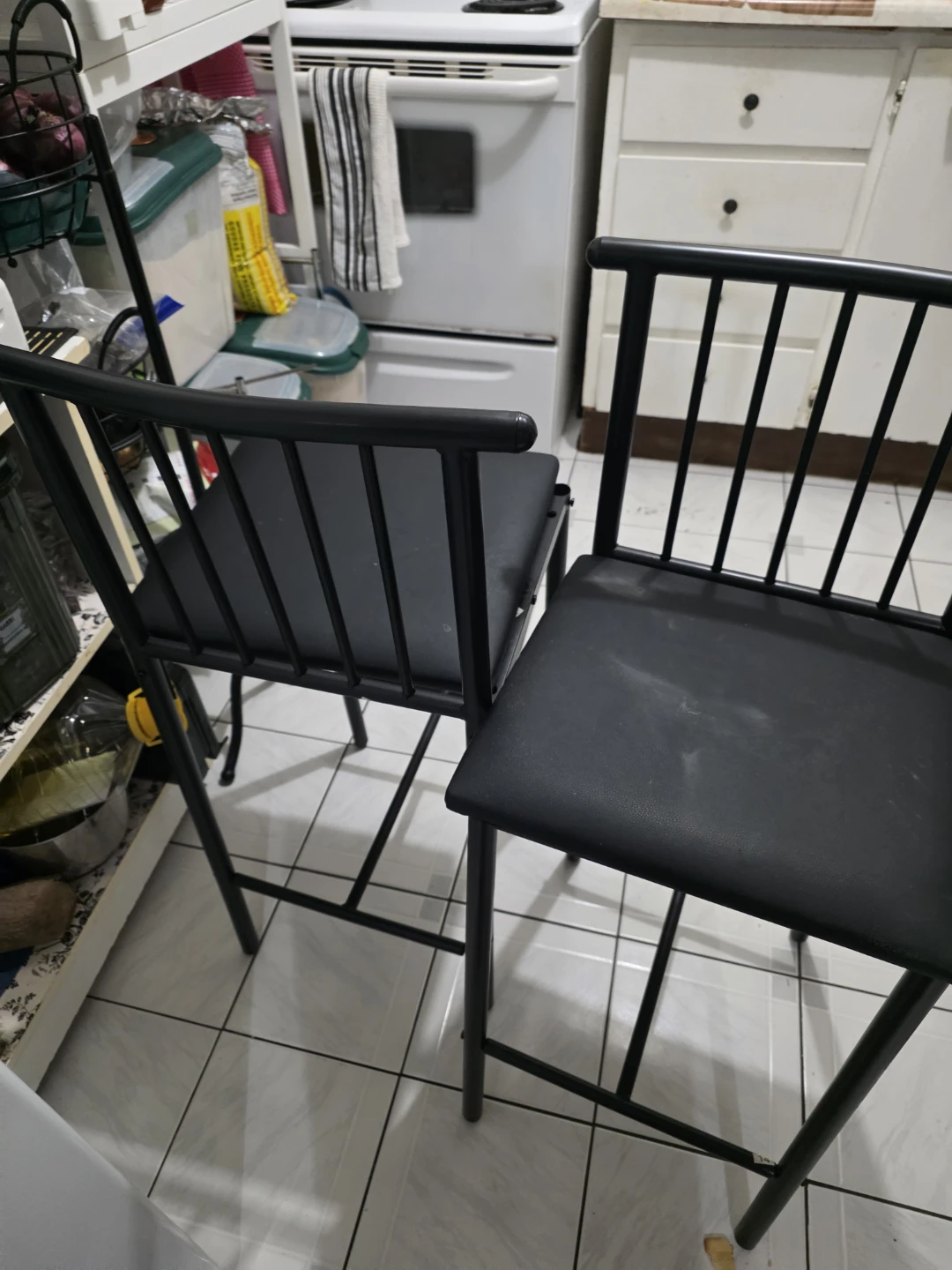 Black Mini Dinning Table with 2 Stools