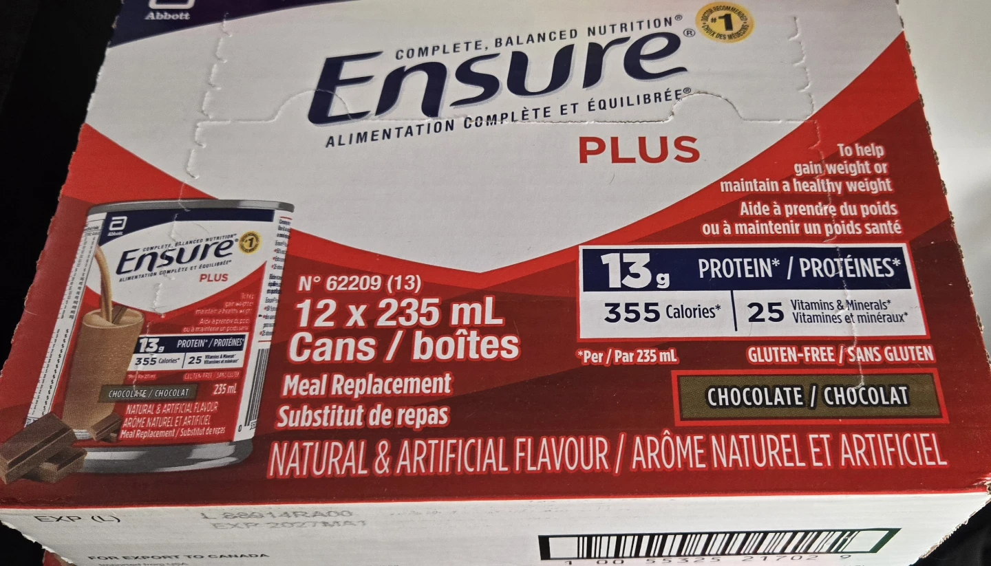 Ensure Plus Meal Replacement Drinks (12 x 235 mL) - Chocolate