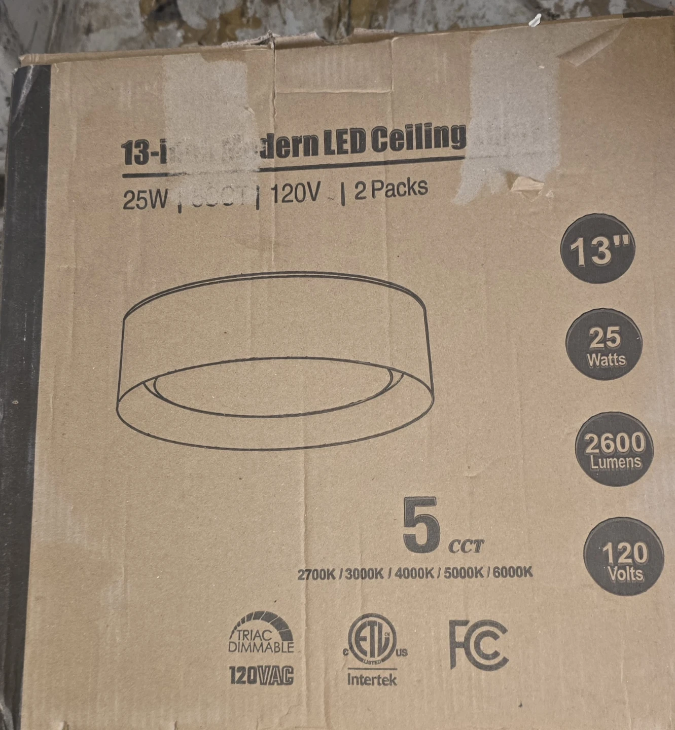 BrightHome 13-inch Modern LED Ceiling Light
