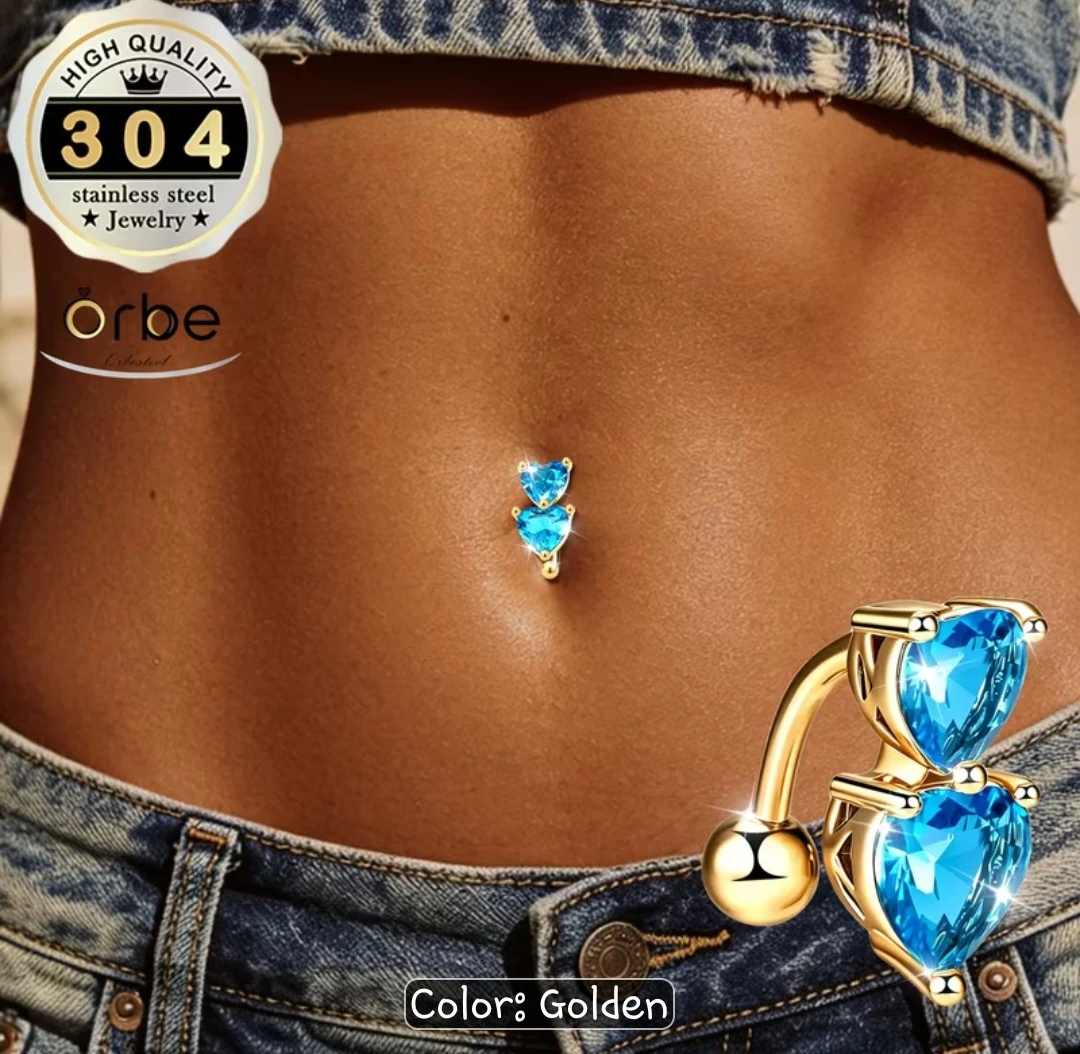 Stainless Steel Belly Button Ring with Gems✨️💎