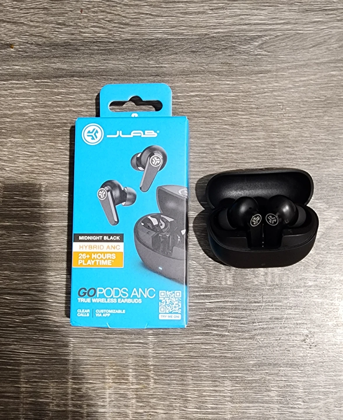 (2) JLab GoPods ANC True Wireless Earbuds (1) NEW, (1) Like New