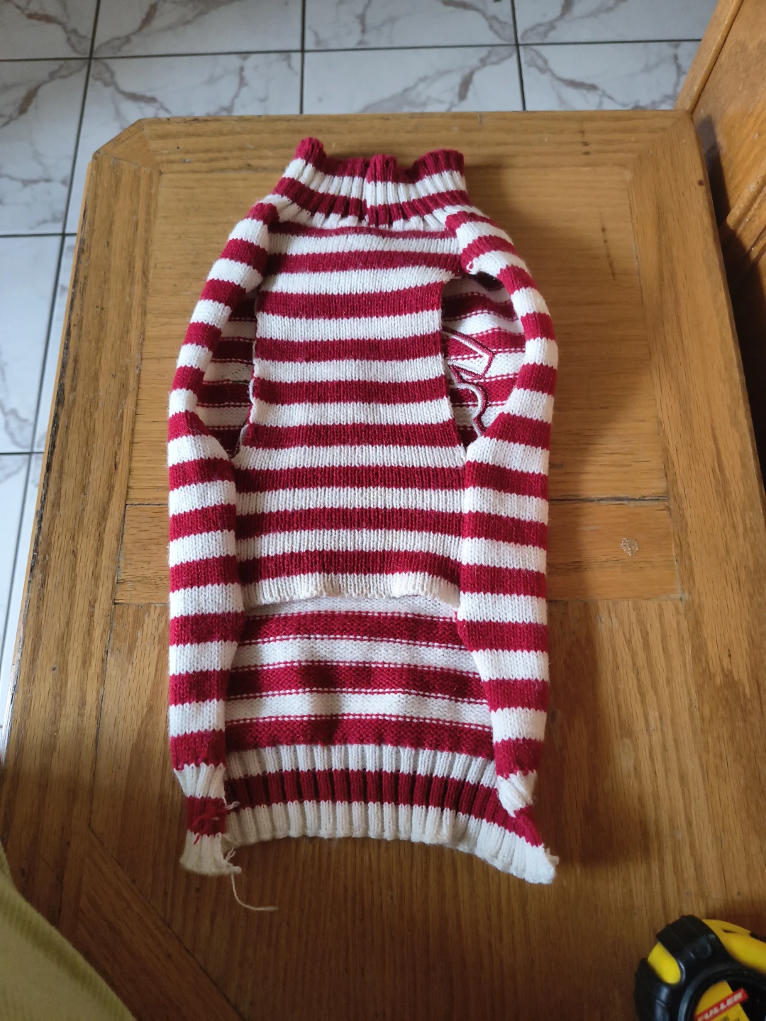 Red and White Striped Santa Dog Sweater - photo 2