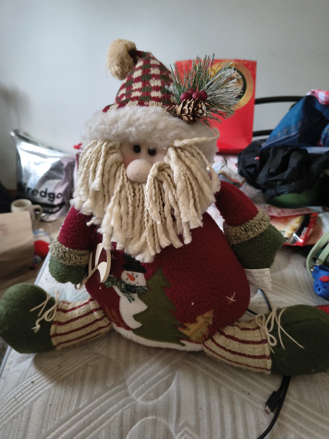 Red and White Striped Santa Dog Sweater - photo 3