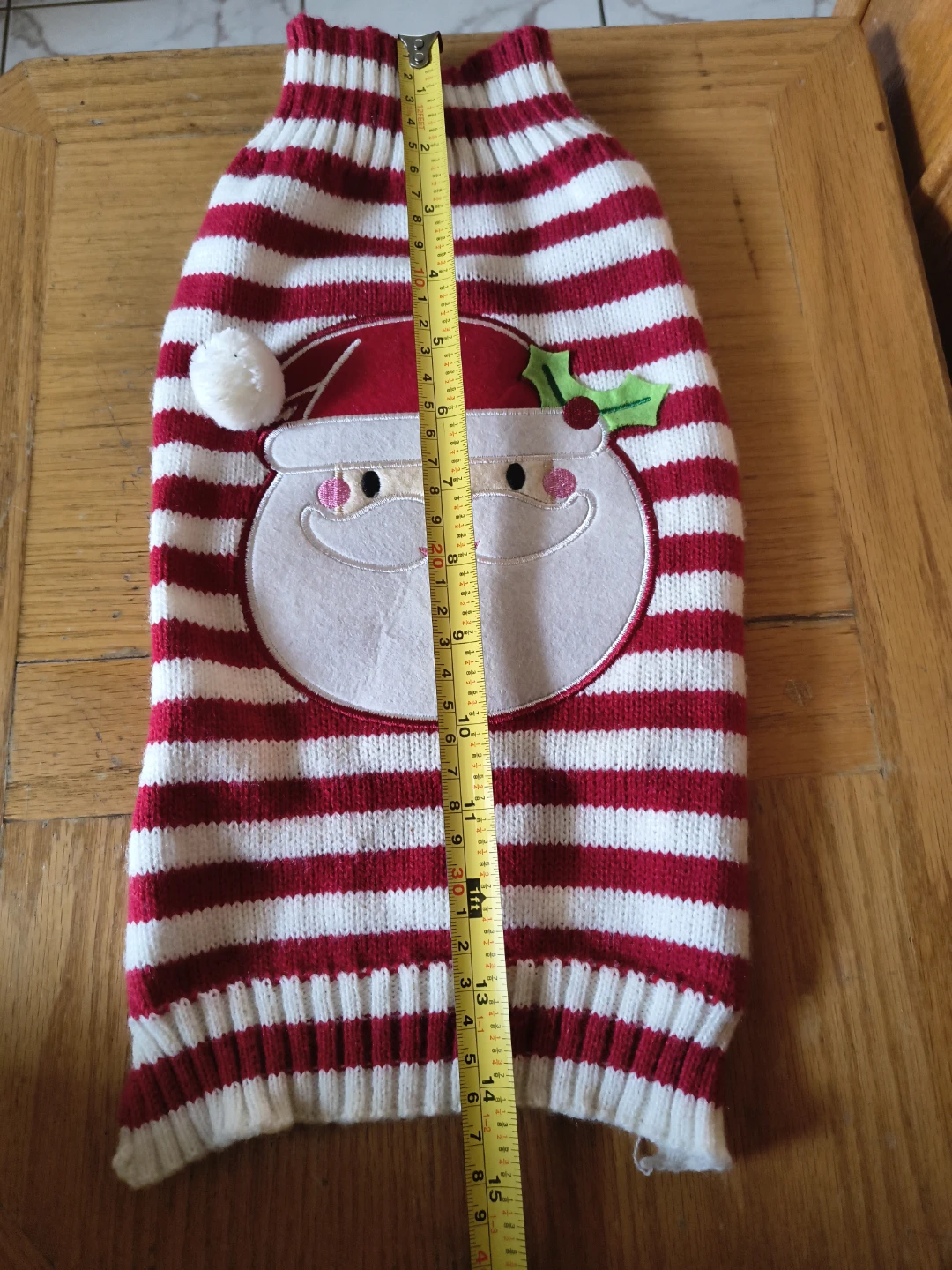 Red and White Striped Santa Dog Sweater - photo 4