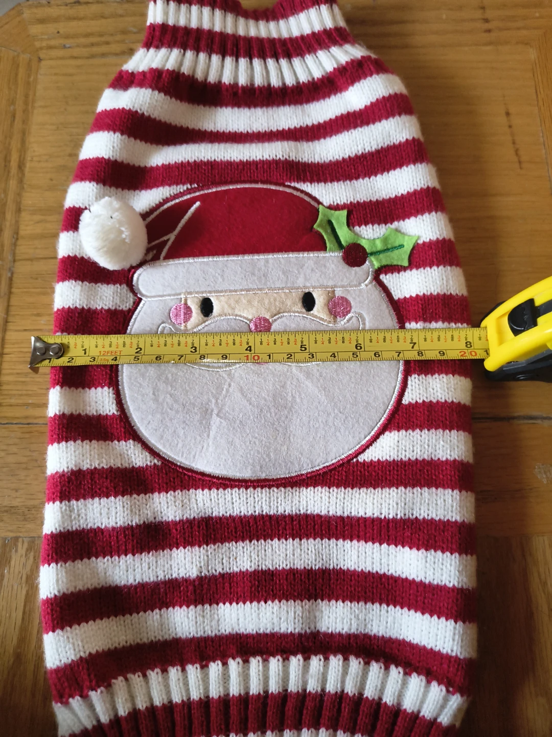 Red and White Striped Santa Dog Sweater - photo 5