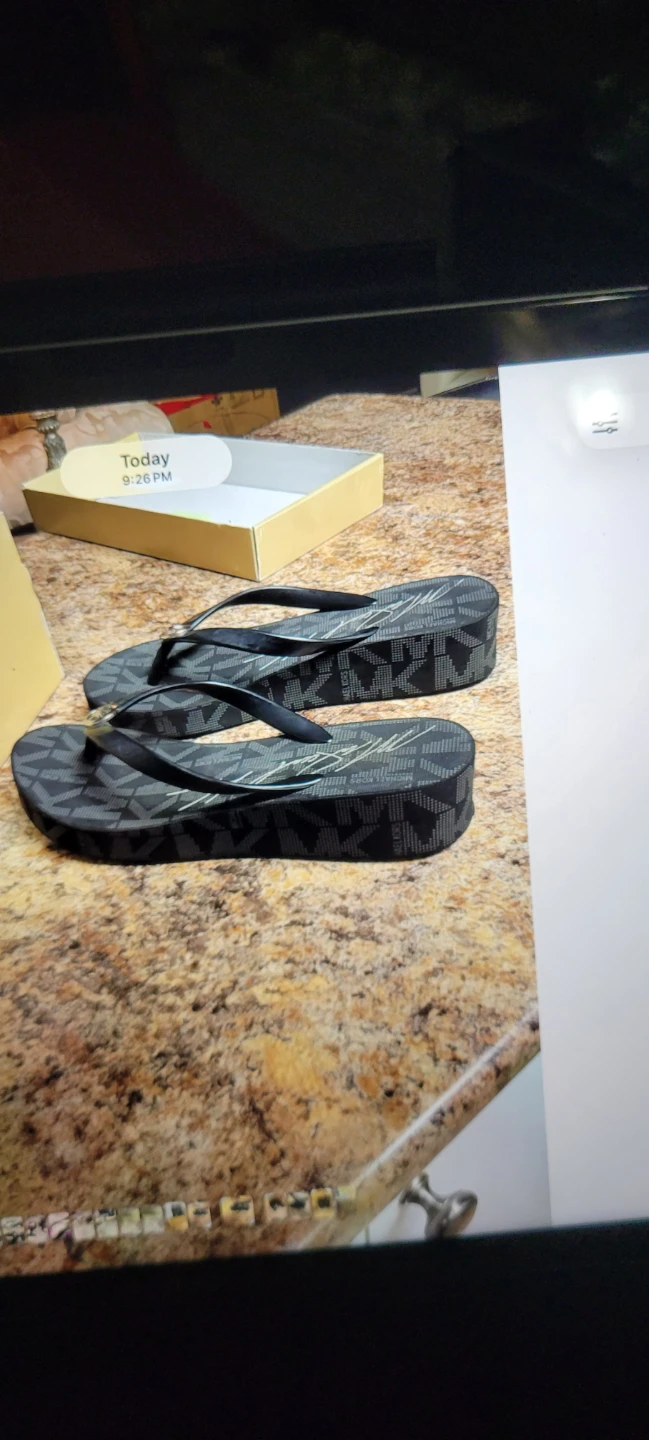 Michael Kors Black Monogram Flip Flops - photo 3
