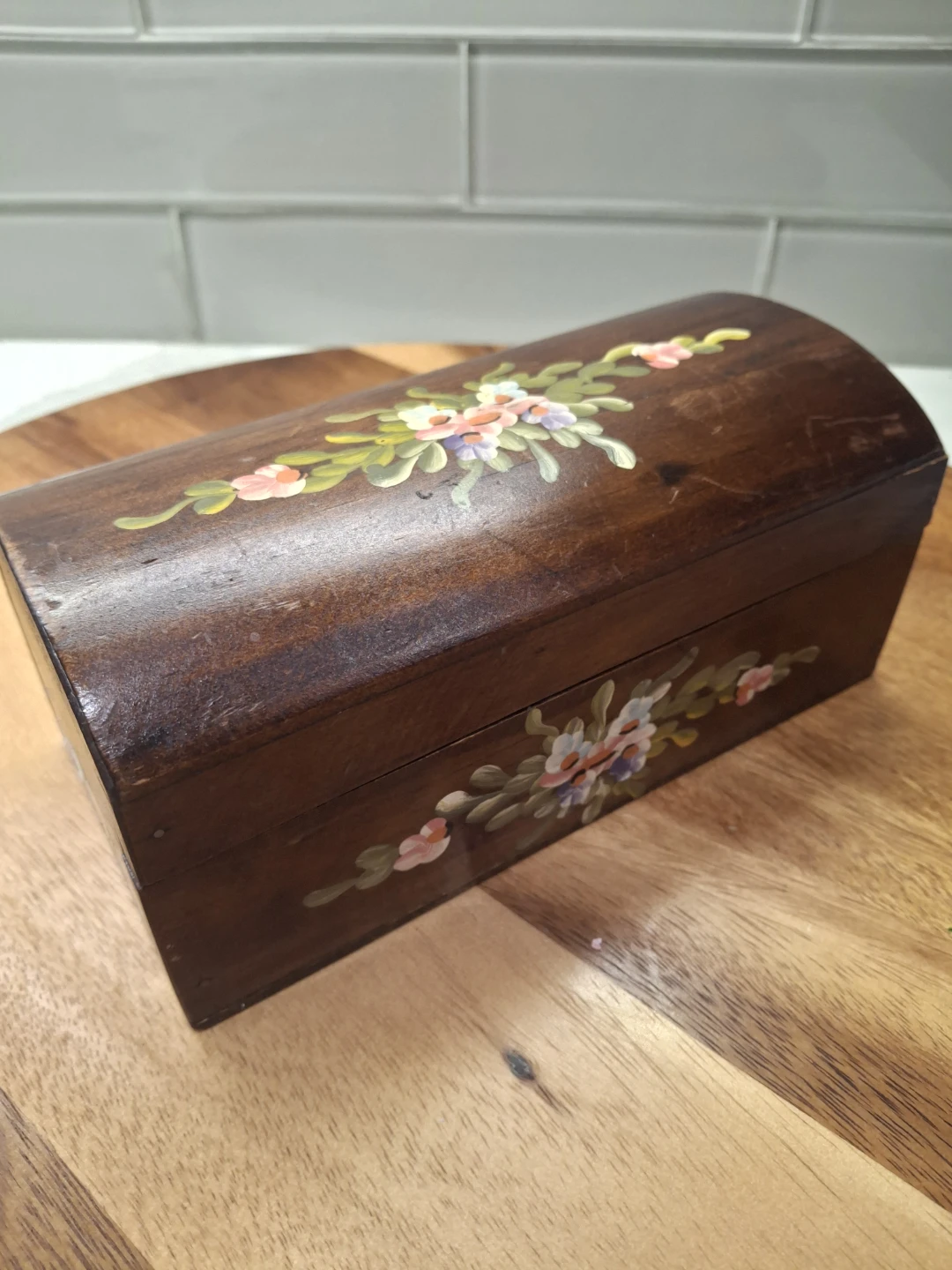Vintage Wooden  Box Hand-Painted - photo 2