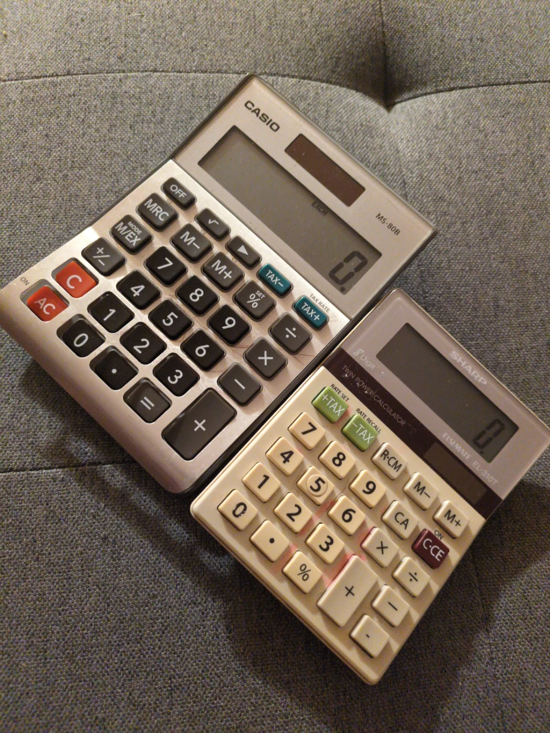 Casio MS-80B & Sharp EL-310T Calculators