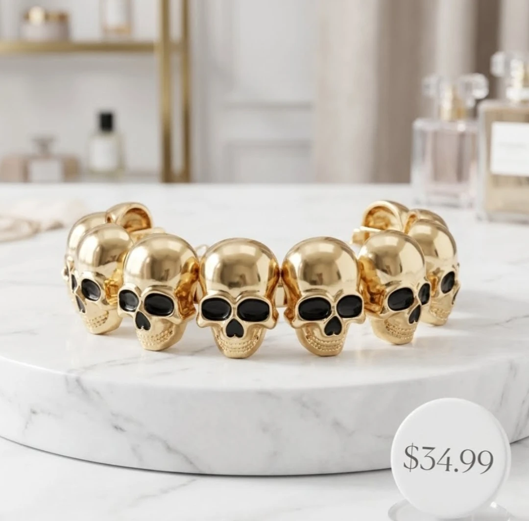 New Gold Skull Halloween Bracelet