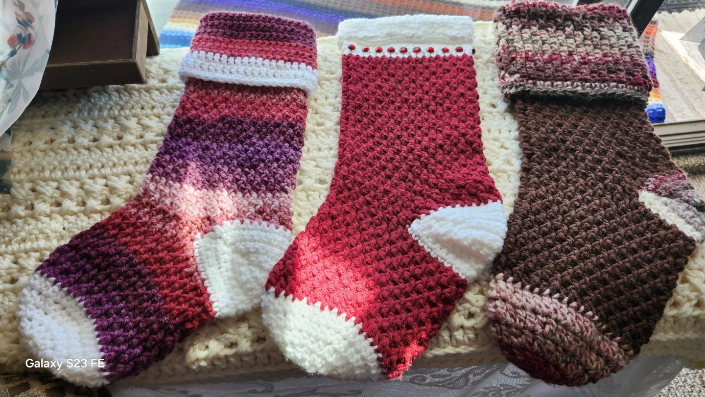 Crochet Christmas Stockings Medium $24 EACH