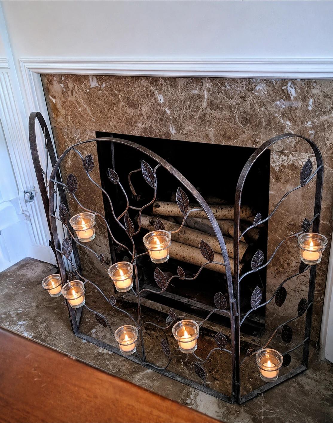 Tealight Candle Fireplace Screen