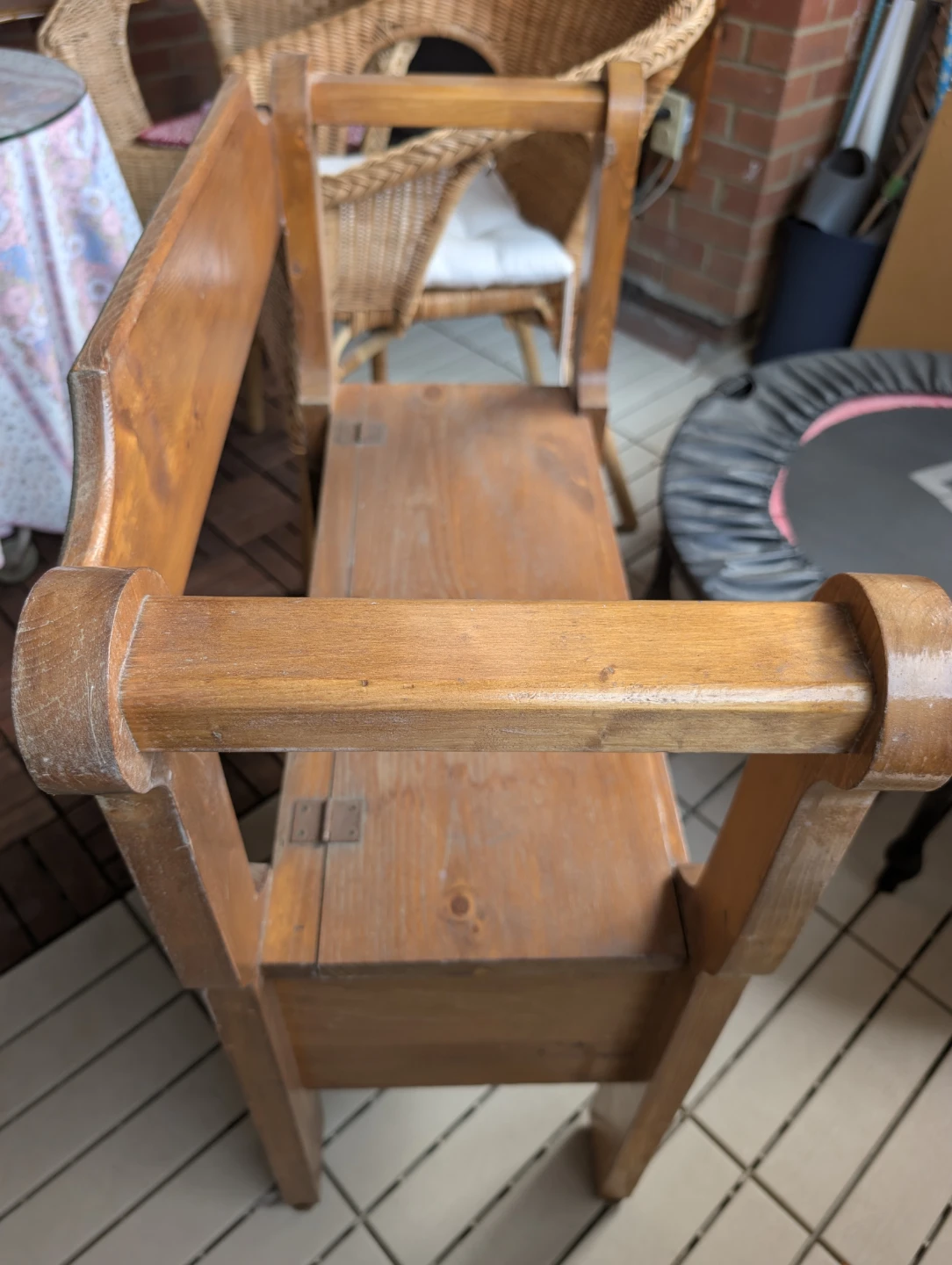 Wooden Hallway Bench with Storage - photo 3