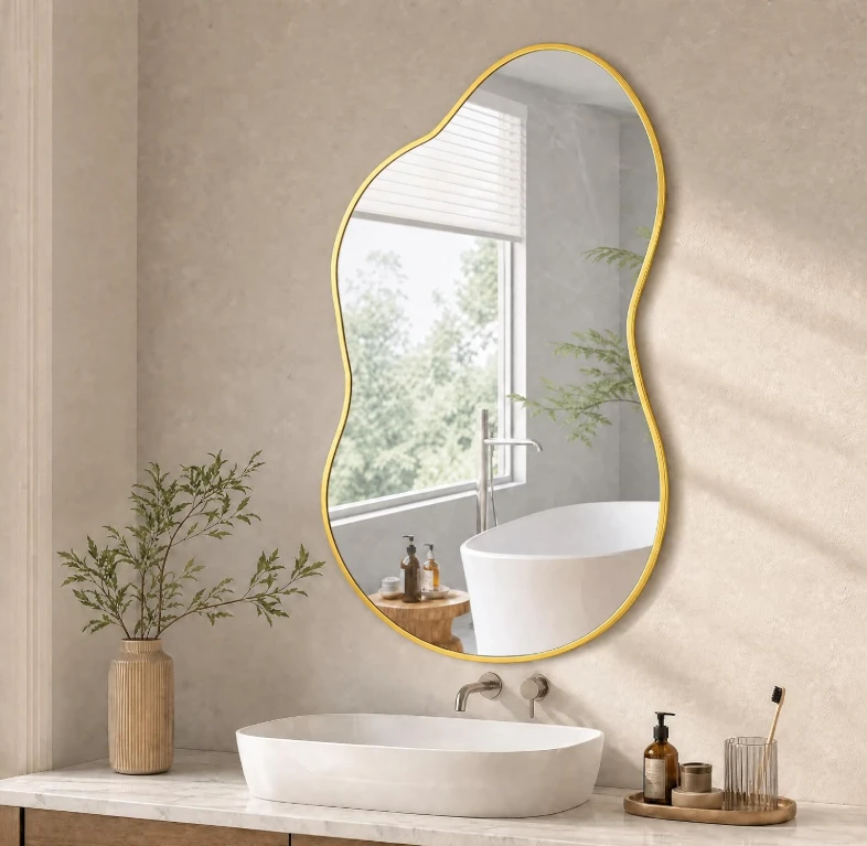 Cloud Bathroom Mirror - Gold - photo 3