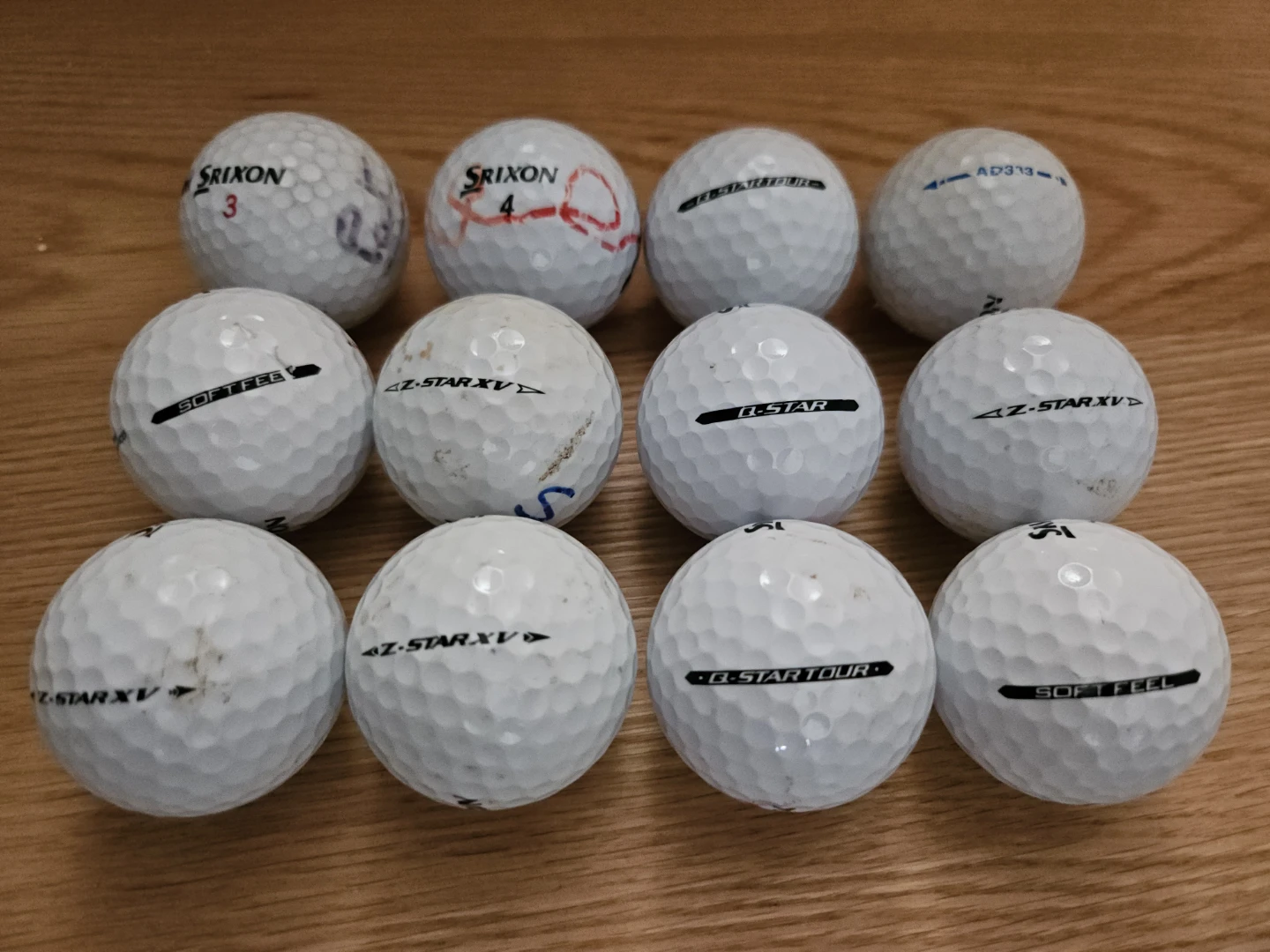 12 Balls Mixed Golf Balls - Srixon, Z-Star XV, Q-Star Tour