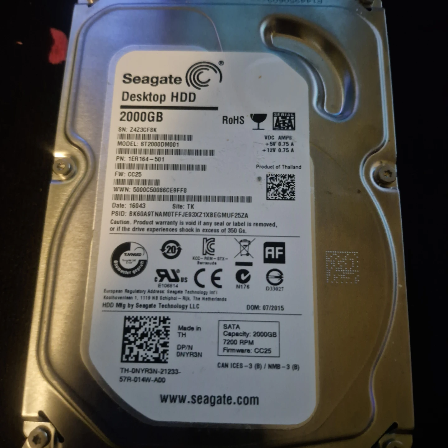 2 terabyte HDD